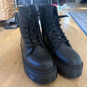 Dr. Martens Vegan Black Platform Boots